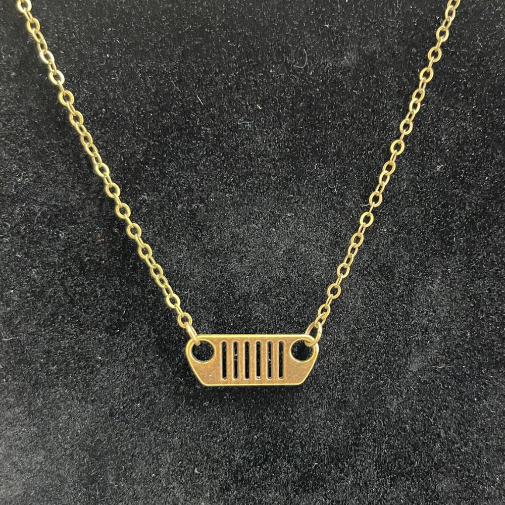 20" Off-road Grill NECKLACE for the 4x4 Enthusiasts! Antique Gold Unique & Fun!